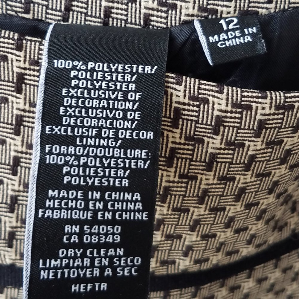 Le Suit Separates Tan/Black Patterned Pencil Skirt - image 7